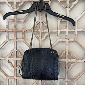 Elliott Lucca Black Leather Crossbody Bag